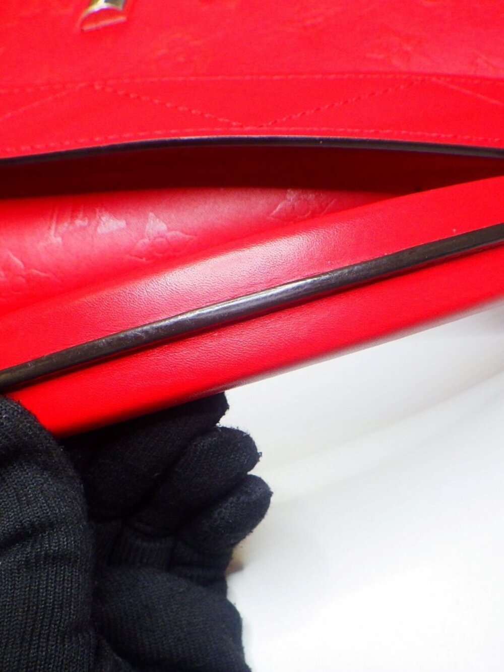 LV Red Monogram Leather Very One Handle Bag - Picture 6 of 12